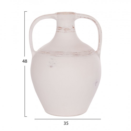 ΕΠΙΤΡΑΠΕΖΙΟΣ ΔΙΑΚΟΣΜΗΤΙΚΟΣ ΑΜΦΟΡΕΑΣ FEAX ΛΕΥΚΗ ΤΕΡΑΚΟΤΑ--35x35x48Υεκ.