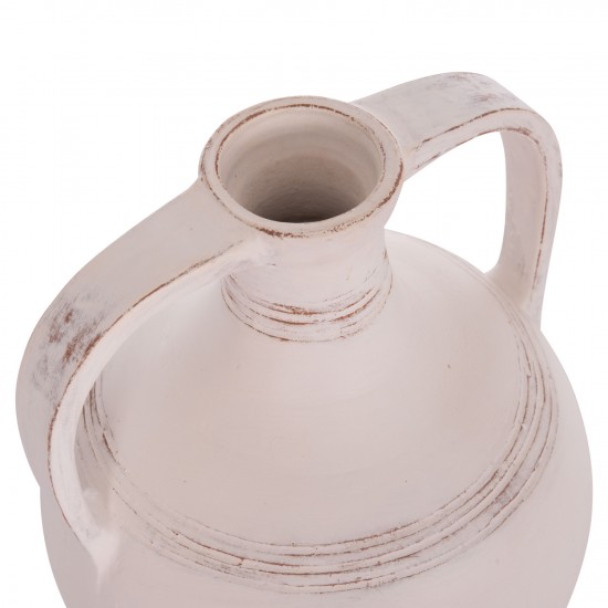 ΕΠΙΤΡΑΠΕΖΙΟΣ ΔΙΑΚΟΣΜΗΤΙΚΟΣ ΑΜΦΟΡΕΑΣ FEAX ΛΕΥΚΗ ΤΕΡΑΚΟΤΑ--35x35x48Υεκ.