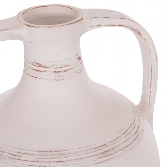 ΕΠΙΤΡΑΠΕΖΙΟΣ ΔΙΑΚΟΣΜΗΤΙΚΟΣ ΑΜΦΟΡΕΑΣ FEAX ΛΕΥΚΗ ΤΕΡΑΚΟΤΑ--35x35x48Υεκ.