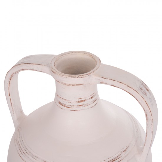 ΕΠΙΤΡΑΠΕΖΙΟΣ ΔΙΑΚΟΣΜΗΤΙΚΟΣ ΑΜΦΟΡΕΑΣ FEAX ΛΕΥΚΗ ΤΕΡΑΚΟΤΑ--35x35x48Υεκ.