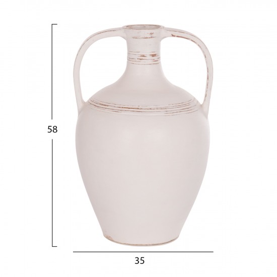 ΕΠΙΤΡΑΠΕΖΙΟΣ ΔΙΑΚΟΣΜΗΤΙΚΟΣ ΑΜΦΟΡΕΑΣ FEAX ΛΕΥΚΗ ΤΕΡΑΚΟΤΑ--35x35x58Υεκ.