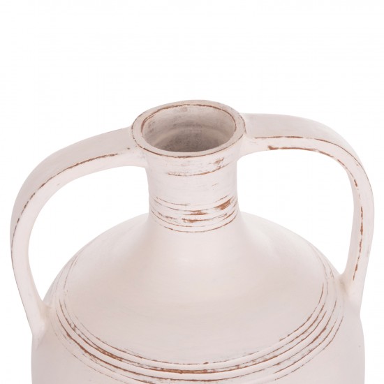 ΕΠΙΤΡΑΠΕΖΙΟΣ ΔΙΑΚΟΣΜΗΤΙΚΟΣ ΑΜΦΟΡΕΑΣ FEAX ΛΕΥΚΗ ΤΕΡΑΚΟΤΑ--35x35x58Υεκ.