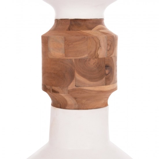 ΔΙΑΚΟΣΜΗΤΙΚΟ ΒΑΖΟ ΔΑΠΕΔΟΥ NEBULA FIBER CEMENT ΛΕΥΚΟ-ΞΥΛΟ ΤΕΑΚ Φ60x115Υεκ.