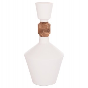 ΔΙΑΚΟΣΜΗΤΙΚΟ ΒΑΖΟ ΔΑΠΕΔΟΥ NEBULA FIBER CEMENT ΛΕΥΚΟ-ΞΥΛΟ ΤΕΑΚ Φ60x115Υεκ.