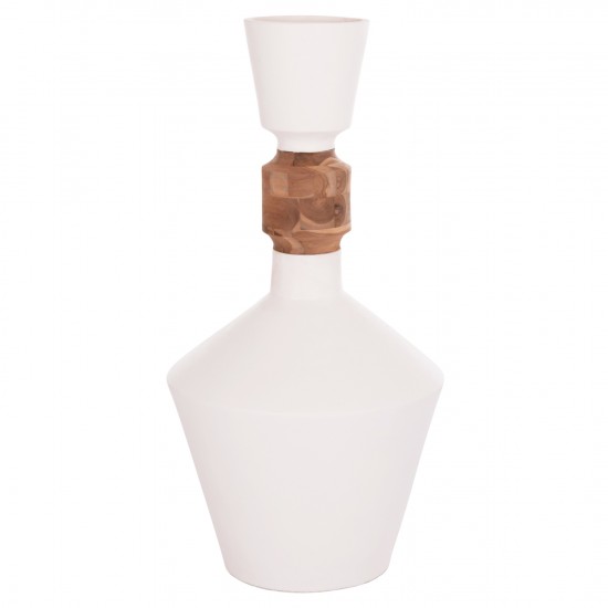 ΔΙΑΚΟΣΜΗΤΙΚΟ ΒΑΖΟ ΔΑΠΕΔΟΥ NEBULA FIBER CEMENT ΛΕΥΚΟ-ΞΥΛΟ ΤΕΑΚ Φ60x115Υεκ.