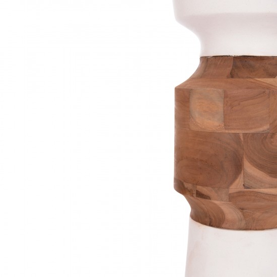 ΔΙΑΚΟΣΜΗΤΙΚΟ ΒΑΖΟ ΔΑΠΕΔΟΥ NEBULA FIBER CEMENT ΛΕΥΚΟ-ΞΥΛΟ ΤΕΑΚ Φ60x115Υεκ.