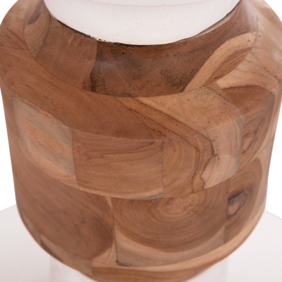 ΔΙΑΚΟΣΜΗΤΙΚΟ ΒΑΖΟ ΔΑΠΕΔΟΥ NEBULA FIBER CEMENT ΛΕΥΚΟ-ΞΥΛΟ ΤΕΑΚ Φ60x115Υεκ.