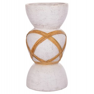 ΔΙΑΚΟΣΜΗΤΙΚΟ ΒΑΖΟ ΔΑΠΕΔΟΥ MAYNARD FIBER CEMENT ΛΕΥΚΟ--RATTAN Φ32x62.5Υεκ.