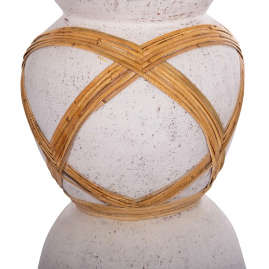 ΔΙΑΚΟΣΜΗΤΙΚΟ ΒΑΖΟ ΔΑΠΕΔΟΥ MAYNARD FIBER CEMENT ΛΕΥΚΟ--RATTAN Φ32x62.5Υεκ.