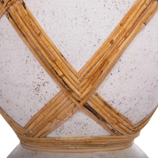 ΔΙΑΚΟΣΜΗΤΙΚΟ ΒΑΖΟ ΔΑΠΕΔΟΥ MAYNARD FIBER CEMENT ΛΕΥΚΟ--RATTAN Φ32x62.5Υεκ.