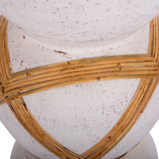 ΔΙΑΚΟΣΜΗΤΙΚΟ ΒΑΖΟ ΔΑΠΕΔΟΥ MAYNARD FIBER CEMENT ΛΕΥΚΟ--RATTAN Φ32x62.5Υεκ.