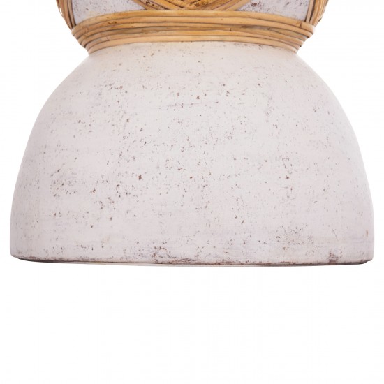 ΔΙΑΚΟΣΜΗΤΙΚΟ ΒΑΖΟ ΔΑΠΕΔΟΥ MAYNARD FIBER CEMENT ΛΕΥΚΟ--RATTAN Φ32x62.5Υεκ.