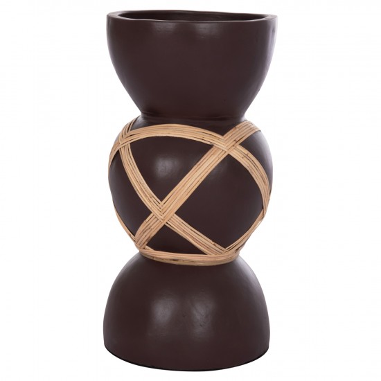 ΔΙΑΚΟΣΜΗΤΙΚΟ ΒΑΖΟ ΔΑΠΕΔΟΥ MAYNARD FIBER CEMENT ΣΟΚΟΛΑΤΙ-RATTAN Φ32x62.5Υεκ