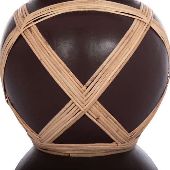 ΔΙΑΚΟΣΜΗΤΙΚΟ ΒΑΖΟ ΔΑΠΕΔΟΥ MAYNARD FIBER CEMENT ΣΟΚΟΛΑΤΙ-RATTAN Φ32x62.5Υεκ