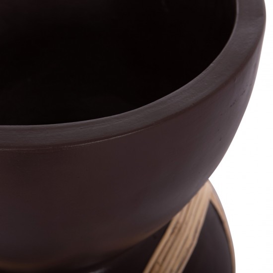 ΔΙΑΚΟΣΜΗΤΙΚΟ ΒΑΖΟ ΔΑΠΕΔΟΥ MAYNARD FIBER CEMENT ΣΟΚΟΛΑΤΙ-RATTAN Φ32x62.5Υεκ