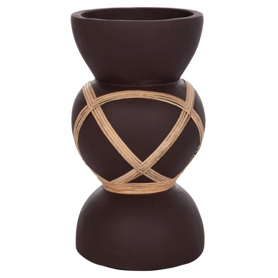 ΔΙΑΚΟΣΜΗΤΙΚΟ ΒΑΖΟ ΔΑΠΕΔΟΥ MAYNARD FIBER CEMENT ΣΟΚΟΛΑΤΙ-RATTAN Φ27.5x50Υεκ