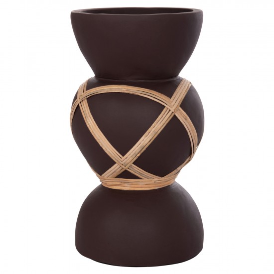 ΔΙΑΚΟΣΜΗΤΙΚΟ ΒΑΖΟ ΔΑΠΕΔΟΥ MAYNARD FIBER CEMENT ΣΟΚΟΛΑΤΙ-RATTAN Φ27.5x50Υεκ