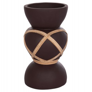 ΔΙΑΚΟΣΜΗΤΙΚΟ ΒΑΖΟ ΔΑΠΕΔΟΥ MAYNARD FIBER CEMENT ΣΟΚΟΛΑΤΙ-RATTAN Φ27.5x50Υεκ