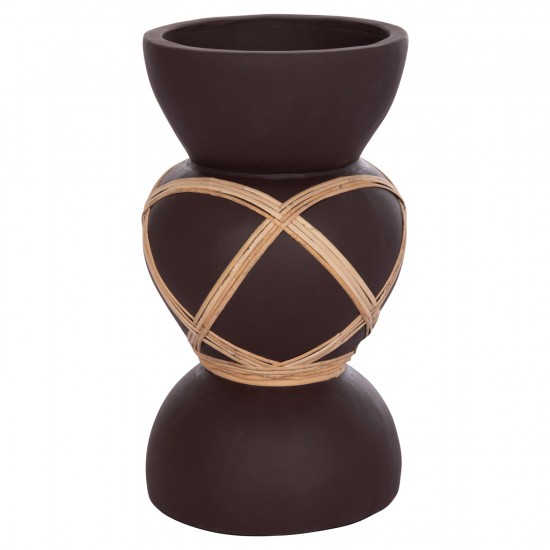 ΔΙΑΚΟΣΜΗΤΙΚΟ ΒΑΖΟ ΔΑΠΕΔΟΥ MAYNARD FIBER CEMENT ΣΟΚΟΛΑΤΙ-RATTAN Φ27.5x50Υεκ