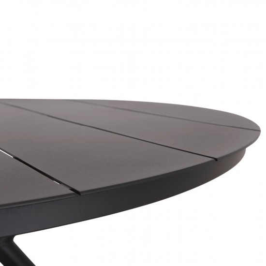 ΣΕΤ ΤΡΑΠΕΖΑΡΙΑΣ ΕΞΩΤΕΡΙΚΟΥ ΧΩΡΟΥ 5ΤΜΧ BERG HM21134 ΣΚΟΥΡΟ ΓΚΡΙ ΑΛΟΥΜΙΝΙΟ--P.E.RATTAN