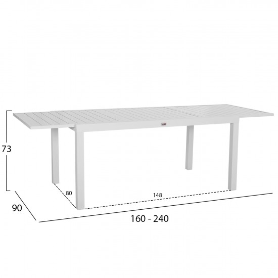 ΣΕΤ ΤΡΑΠΕΖΑΡΙΑΣ ΕΞ.ΧΩΡΟΥ 7ΤΜΧ KRUM ΛΕΥΚΟ ΑΛΟΥΜΙΝΙΟ--P.E.TWISTED RATTAN