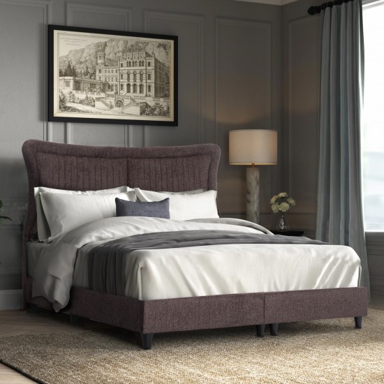 ΚΡEΒΑΤΙ ΔΙΠΛΟ NESTOR ΥΦΑΣΜΑ ΜΠΟΥΚΛΕ ΚΑΦΕ ΓΙΑ ΣΤΡΩΜΑ 160x200εκ.