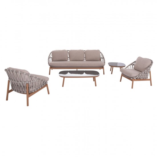 ΣΕΤ ΣΑΛΟΝΙ ΕΞ.ΧΩΡΟΥ 5ΤΜΧ KROM ΑΛΟΥΜΙΝΙΟ ΣΧΟΙΝΙ STRAP 3D PRINTED ΓΥΑΛΙ