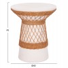 ΒΟΗΘΗΤΙΚΟ ΤΡΑΠΕΖΙ ΣΤΡΟΓΓΥΛΟ DELIA FIBER CEMENT ΛΕΥΚΟ & RATTAN Φ40x45Υεκ