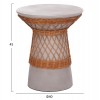 ΒΟΗΘΗΤΙΚΟ ΤΡΑΠΕΖΙ ΣΤΡΟΓΓΥΛΟ DELIA FIBER CEMENT ΓΚΡΙ & RATTAN Φ40x45Υεκ