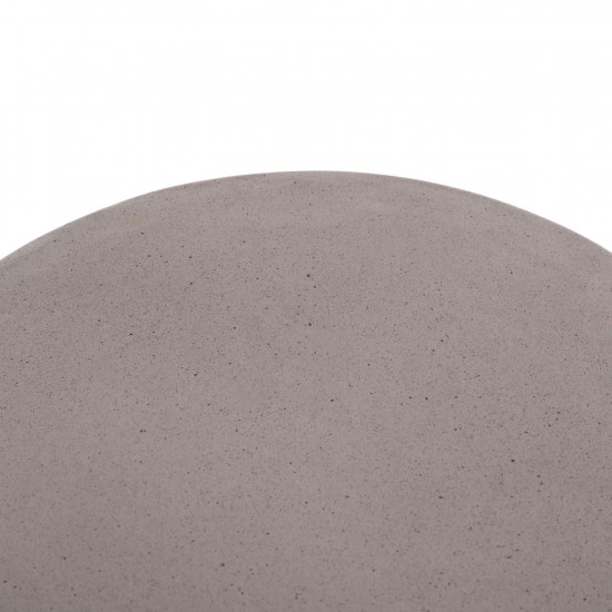 ΒΟΗΘΗΤΙΚΟ ΤΡΑΠΕΖΙ ΣΤΡΟΓΓΥΛΟ DELIA FIBER CEMENT ΓΚΡΙ & RATTAN Φ40x45Υεκ