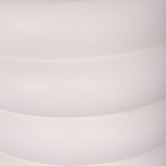 ΤΡΑΠΕΖΙ ΒΟΗΘΗΤΙΚΟ PUFFAT FIBER CEMENT ΛΕΥΚΟ- ΞΥΛΟ TEAK TOP Φ45x46Υεκ.