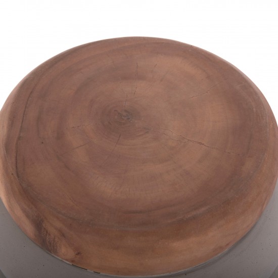 ΤΡΑΠΕΖΙ ΒΟΗΘΗΤΙΚΟ PUFFAT FIBER CEMENT ΓΚΡΙ- ΞΥΛΟ TEAK TOP Φ45x46Υεκ.