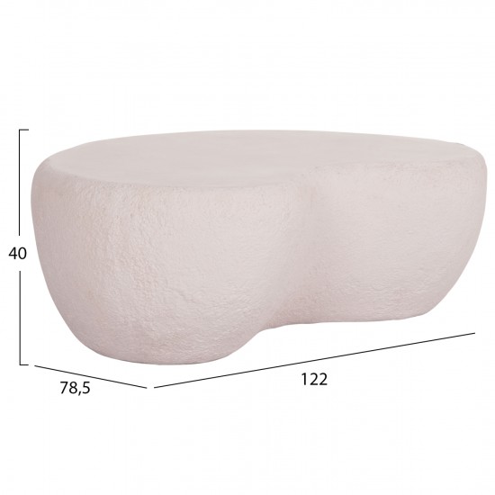 ΤΡΑΠΕΖΙ ΣΑΛΟΝΙΟΥ GERSON FIBER CEMENT ΣΕ ΛΕΥΚΟ 122x78,5x40Υεκ.