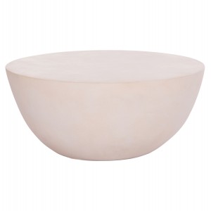 ΤΡΑΠΕΖΙ ΣΑΛΟΝΙΟΥ ΣΤΡΟΓΓΥΛΟ ALLAN FIBER CEMENT ΣΕ ΛΕΥΚΟ Φ92x49Υεκ.