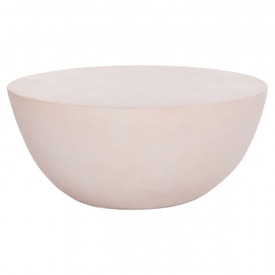 ΤΡΑΠΕΖΙ ΣΑΛΟΝΙΟΥ ΣΤΡΟΓΓΥΛΟ ALLAN FIBER CEMENT ΣΕ ΛΕΥΚΟ Φ92x49Υεκ.