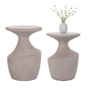 ΣΕΤ ΒΟΗΘΗΤΙΚΑ ΤΡΑΠΕΖΙΑ REBON 2ΤΜΧ FIBER CEMENT ΣΕ ΓΚΡΙ--Φ40εκ & Φ27,5εκ