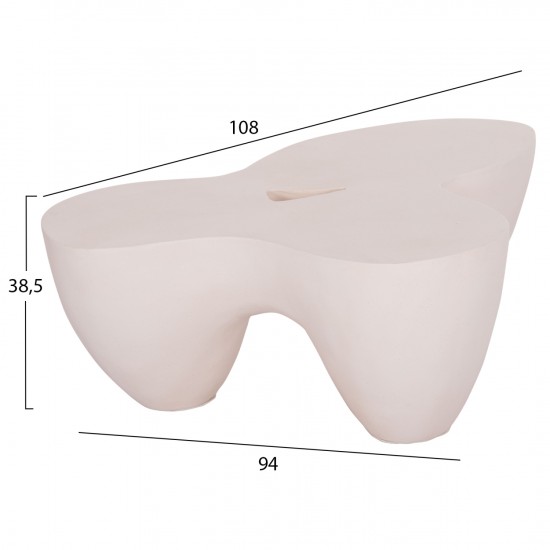 ΤΡΑΠΕΖΙ ΣΑΛΟΝΙΟΥ SALLEN FIBER CEMENT ΣΕ ΛΕΥΚΟ 108x94x38,5Υεκ.