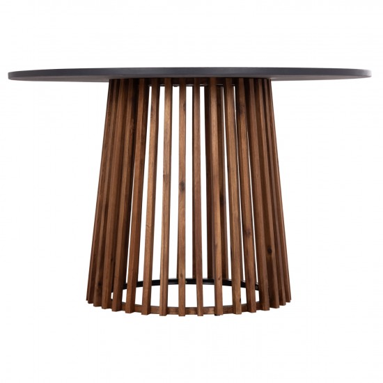 ΤΡΑΠΕΖΙ ΣΤΡΟΓΓΥΛΟ ΕΞ.ΧΩΡΟΥ CRISTOBAL ΞΥΛΟ ΑΚΑΚΙΑΣ-CEMENT TOP Φ120x77Υεκ