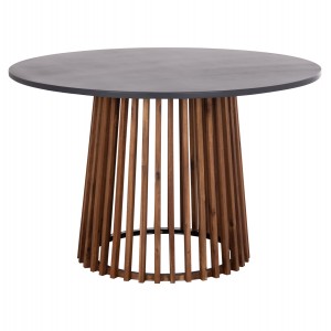 ΤΡΑΠΕΖΙ ΣΤΡΟΓΓΥΛΟ ΕΞ.ΧΩΡΟΥ CRISTOBAL ΞΥΛΟ ΑΚΑΚΙΑΣ-CEMENT TOP Φ120x77Υεκ