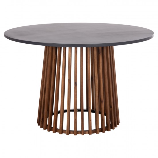 ΤΡΑΠΕΖΙ ΣΤΡΟΓΓΥΛΟ ΕΞ.ΧΩΡΟΥ CRISTOBAL ΞΥΛΟ ΑΚΑΚΙΑΣ-CEMENT TOP Φ120x77Υεκ