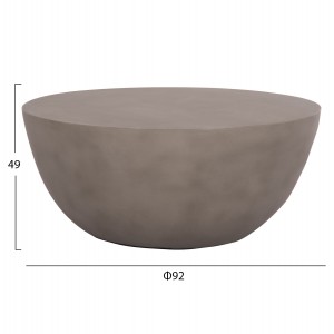 ΤΡΑΠΕΖΙ ΣΑΛΟΝΙΟΥ ΣΤΡΟΓΓΥΛΟ ALLAN FIBER CEMENT ΣΕ ΓΚΡΙ Φ92x49Υεκ.