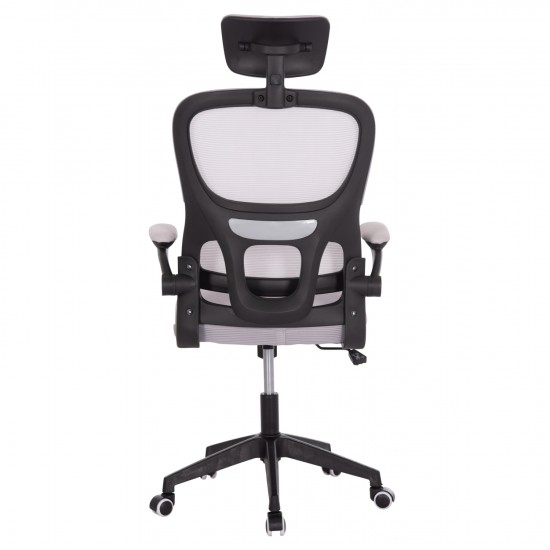 ΚΑΡΕΚΛΑ ΓΡΑΦΕΙΟΥ BASTON ΓΚΡΙ MESH & ΜΑΥΡΟ PP ΣΚΕΛΕΤΟΣ 64x60x127Υεκ.