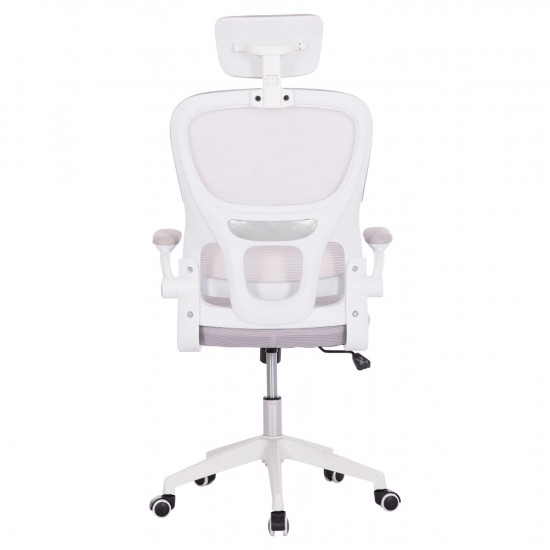 ΚΑΡΕΚΛΑ ΓΡΑΦΕΙΟΥ BASTON ΓΚΡΙ MESH & ΛΕΥΚΟΣ PP ΣΚΕΛΕΤΟΣ 64x60x127Υεκ.