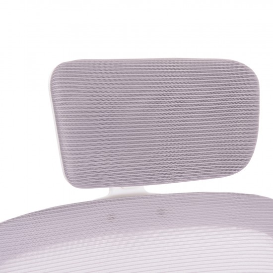 ΚΑΡΕΚΛΑ ΓΡΑΦΕΙΟΥ BASTON ΓΚΡΙ MESH & ΛΕΥΚΟΣ PP ΣΚΕΛΕΤΟΣ 64x60x127Υεκ.