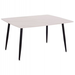 ΤΡΑΠΕΖΙ RAVEN ΚΕΡΑΜΙΚΟ TOP ΜΕ ΟΨΗ ΛΕΥΚΟ ΜΑΡΜΑΡΟ 140x80x74Υεκ.