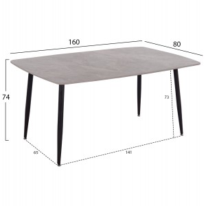 ΤΡΑΠΕΖΙ RAVEN ΚΕΡΑΜΙΚΟ TOP ΜΕ ΟΨΗ ΓΚΡΙ ΜΑΡΜΑΡΟ 160x80x74Υεκ.