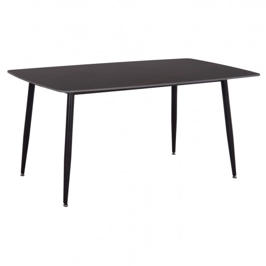 ΤΡΑΠΕΖΙ RAVEN ΚΕΡΑΜΙΚΟ TOP ΜΕ ΟΨΗ ΜΑΥΡΟ ΜΑΡΜΑΡΟ 160x80x74Υεκ.