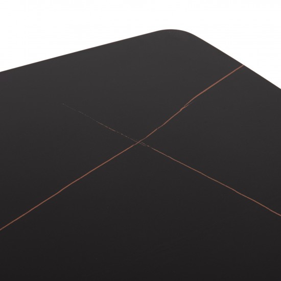 ΤΡΑΠΕΖΙ RAVEN ΚΕΡΑΜΙΚΟ TOP ΜΕ ΟΨΗ ΜΑΥΡΟ ΜΑΡΜΑΡΟ 160x80x74Υεκ.