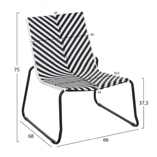ΣΕΤ LOUNGE 3TMX ΕΞ.ΧΩΡΟΥ PONY ΜΕΤΑΛΛΟ ΣΕ ΓΚΡΙ ΣΥΝΘ.RATTAN ΣΕ ΛΕΥΚΟ-ΜΑΥΡΟ