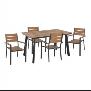 ΣΕΤ ΤΡΑΠΕΖΑΡΙΑΣ TABER ΤΡΑΠΕΖΙ & 4 ΠΟΛΥΘΡΟΝΕΣ-ΑΛΟΥΜΙΝΙΟ & POLYWOOD-ΑΝΘΡΑΚΙ